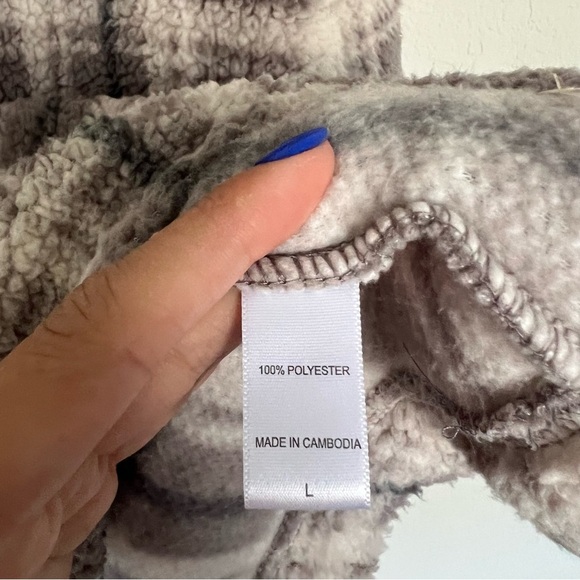 Koolaburra by UGG Brushed Sherpa Hoodie Pullover Portobello Plaid Size L Pockets - Picture 7 of 8